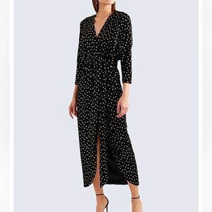 Monique Lhuillier Wrap-Effect Dress with Gold Hearts